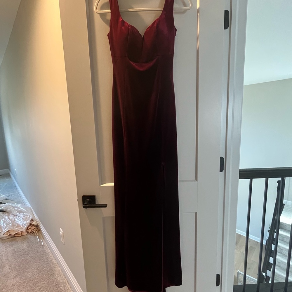 Elegant Burgundy Slip Maxi Dress